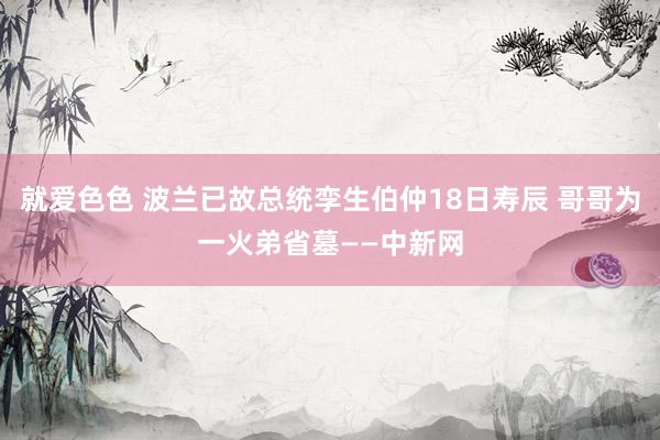 就爱色色 波兰已故总统孪生伯仲18日寿辰 哥哥为一火弟省墓——中新网